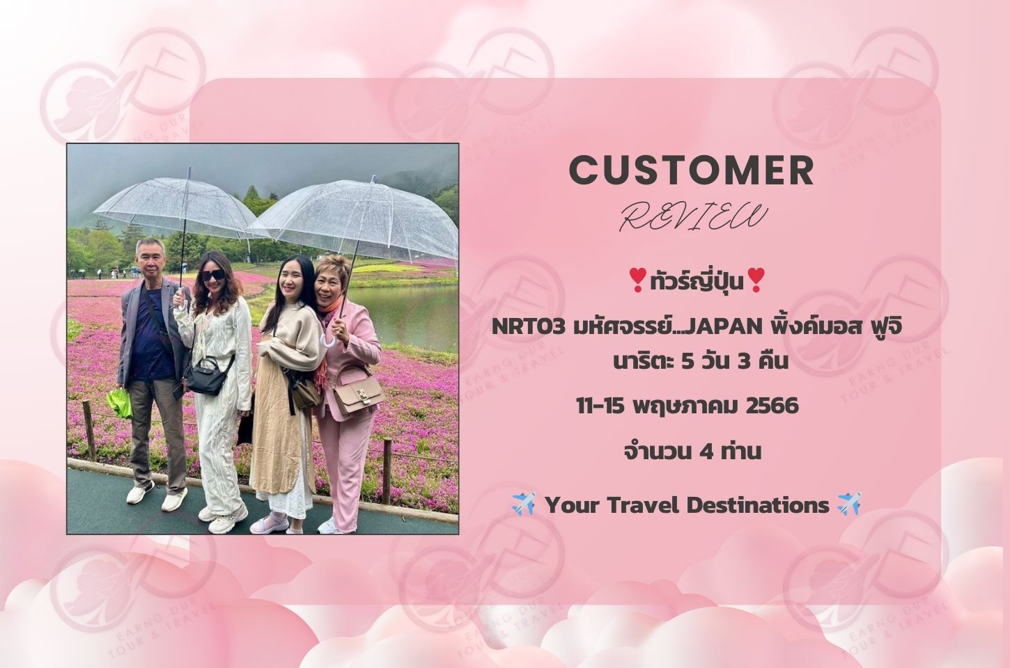 NRT03 มหัศจรรย์...JAPAN พิ้งค์มอส ฟูจิ นาริตะ5 วัน 3 คืน